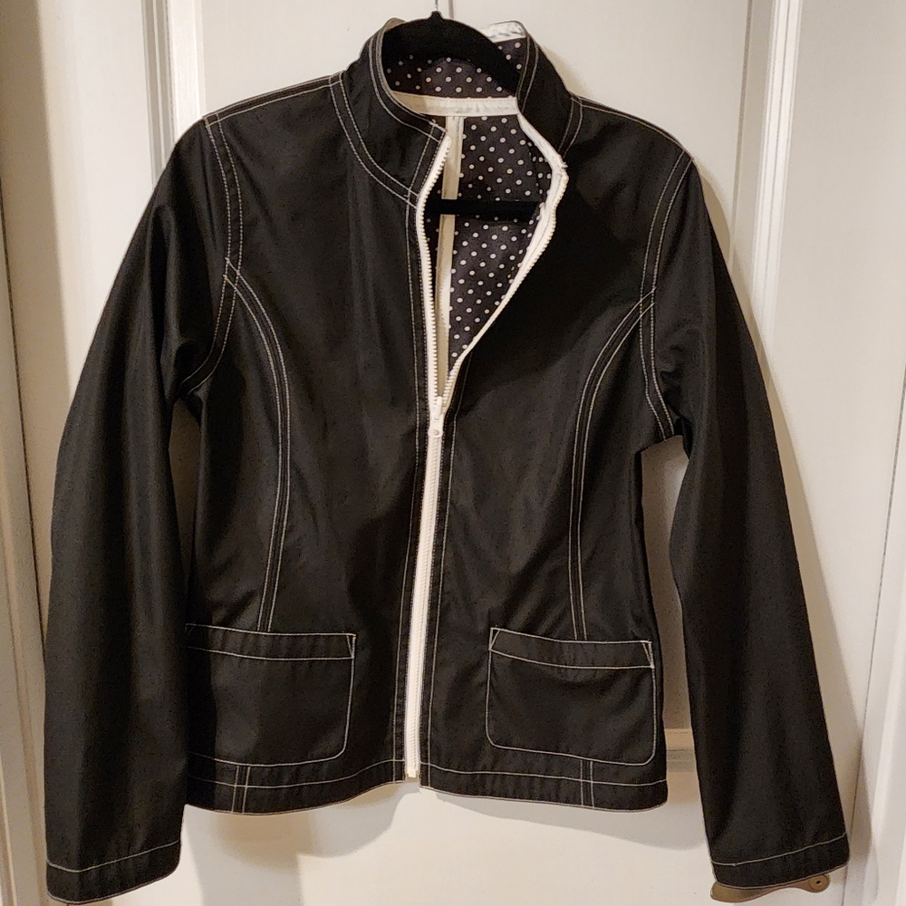 Utex Medium Jacket Reversible Black With White Po… - image 2